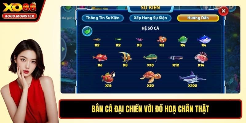 Bắn cá đại chiến với đồ hoạ chân thật