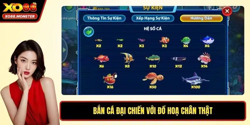Bắn cá đại chiến với đồ hoạ chân thật